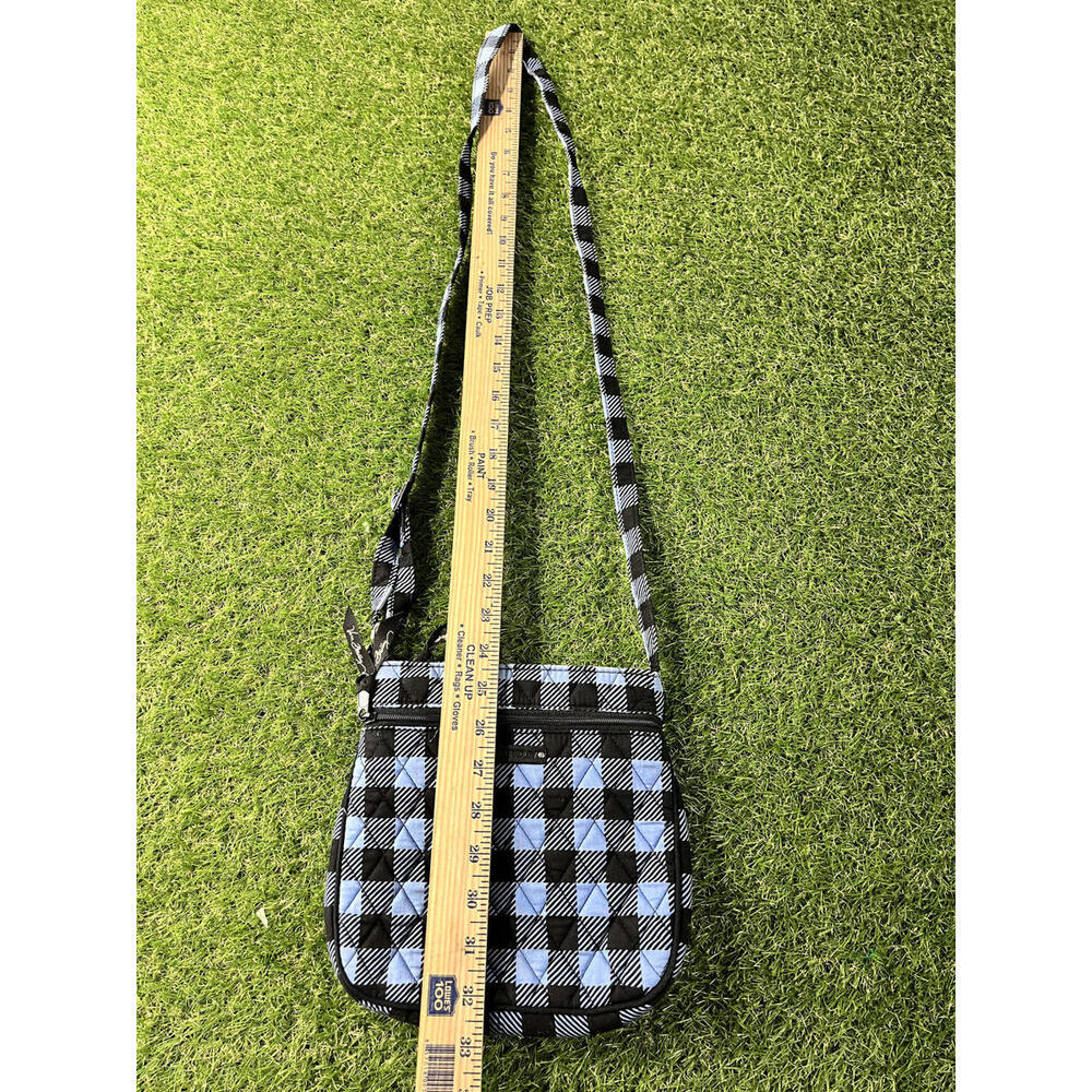Vera Bradley Small Crossbody Bag Blue and Black Checkered Pattern Retired Alpine